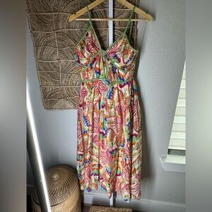 Entro Multicolor Maxi Dress with Green Straps